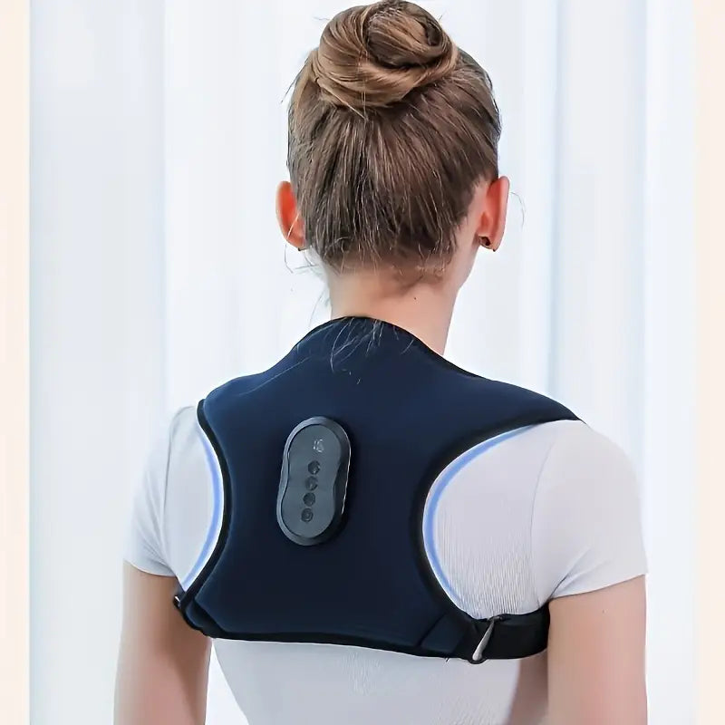 Back Massager, Hot Compress Vibrating Massager LCD Display, 4 Modes, Massage Timing Design, 3-Speed Adjustable Vibration Massage Intensity, 3-Speed Adjustable Hot Compress, Unisex And Multi-Functional Back Massager with Remote Control