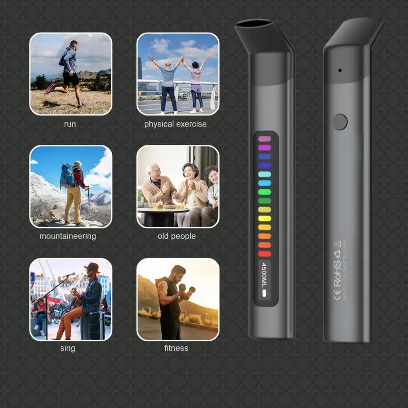 Intelligent respiratory trainer, USB rechargeable respiratory trainer with ABS shell - portable home gym system, enhances respiratory skills, reduces heart rate, improves oral breathing, including 12 better control modes