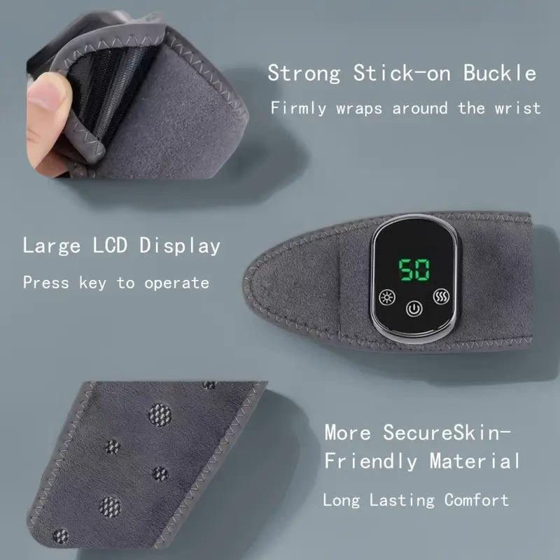 Wrist massager, vibration, hot compress, rechargeable portable, easy to use, simple operation