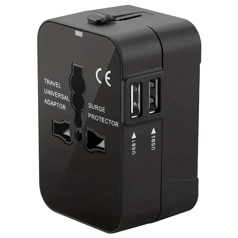 Universal Travel Adapter EU UK US AU AC Power Charger Adapter Outlet Converter Socket Plug Adaptor Connector with Dual USB Port