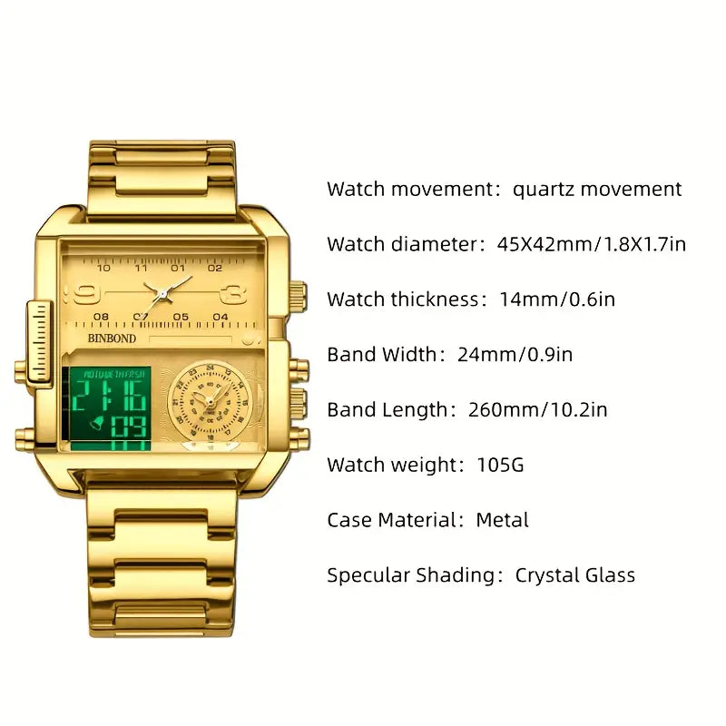 Men's Cool Large Dial Multifunctional Sports Quartz Watch