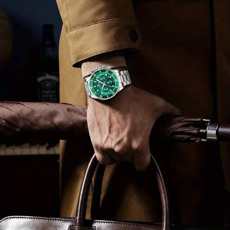 Men'S Quartz Watch, Luxury Night Glow Business Style Series, Stainless Steel, Business Style Watch|Luxury Watch|Quartz Movement