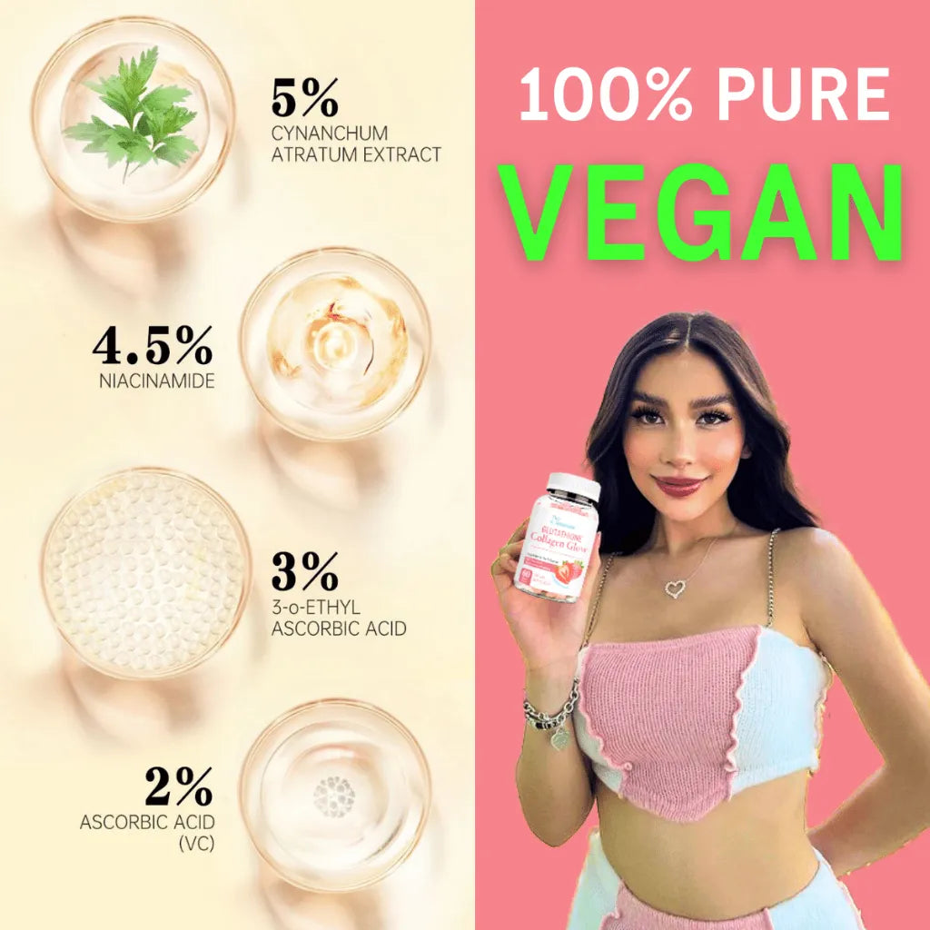 NATURE GLOW Glutathione Collagen Gummies Anti-Aging Whitening Skin Collagen Vitamins