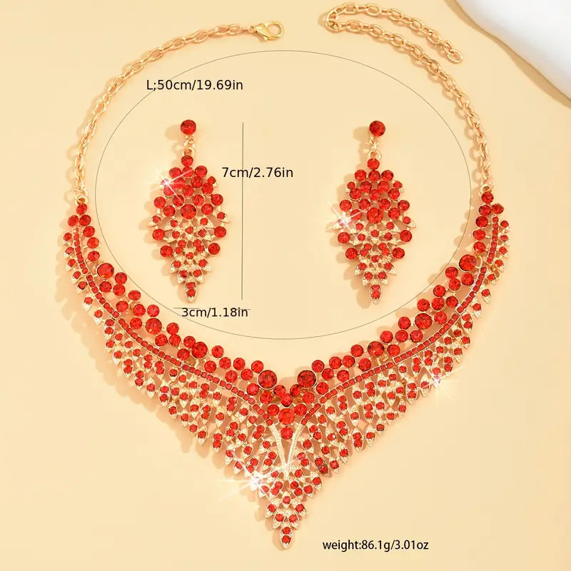 Middle Eastern Hot Selling Exaggerated Necklace Earrings Jewelry Set Fashionable Vintage Luxury Wedding Accessories