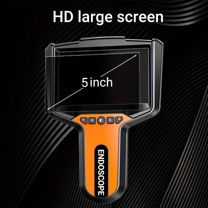 5-Inch LCD Pipe Camera Endoscope with 3 Modes (Real-Time, Backlit, Portable), Rechargeable Lithium Battery, High-Resolution Video, 12.5cm Screen, Ergonomic Design for Medical, Automotive, and Industrial Use, Medical Imaging, Portable Device