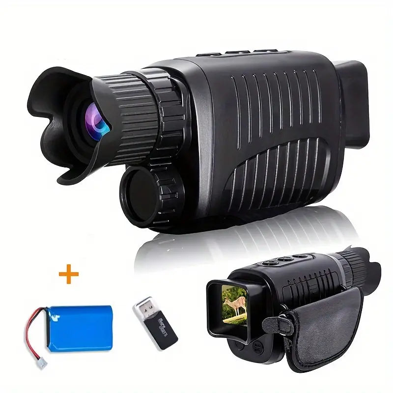 2.5K Infrared Night Vision Device, TF Card: Supports Up to 256GB, 10X Digital Zoom, Full Black Observation Distance: 0.5m~800m, Low Light Observation Distance: 0.5m~Infinite Range, 3W Infrared Lamp with Rechargeable Lithium Battery