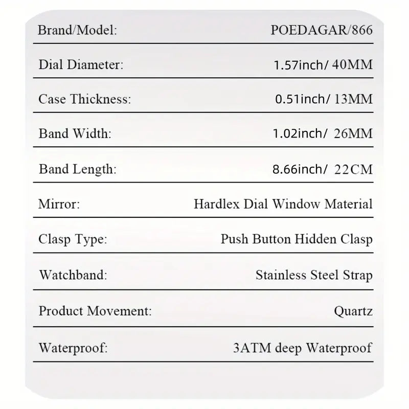 Casual Sports Watch, Stainless Steel Quartz Movet, 3ATM Water Resistant, Luminous Hands, Chronograph, Zinc Alloy Case, Battery Powered with Non-Rechargeable Button Battery