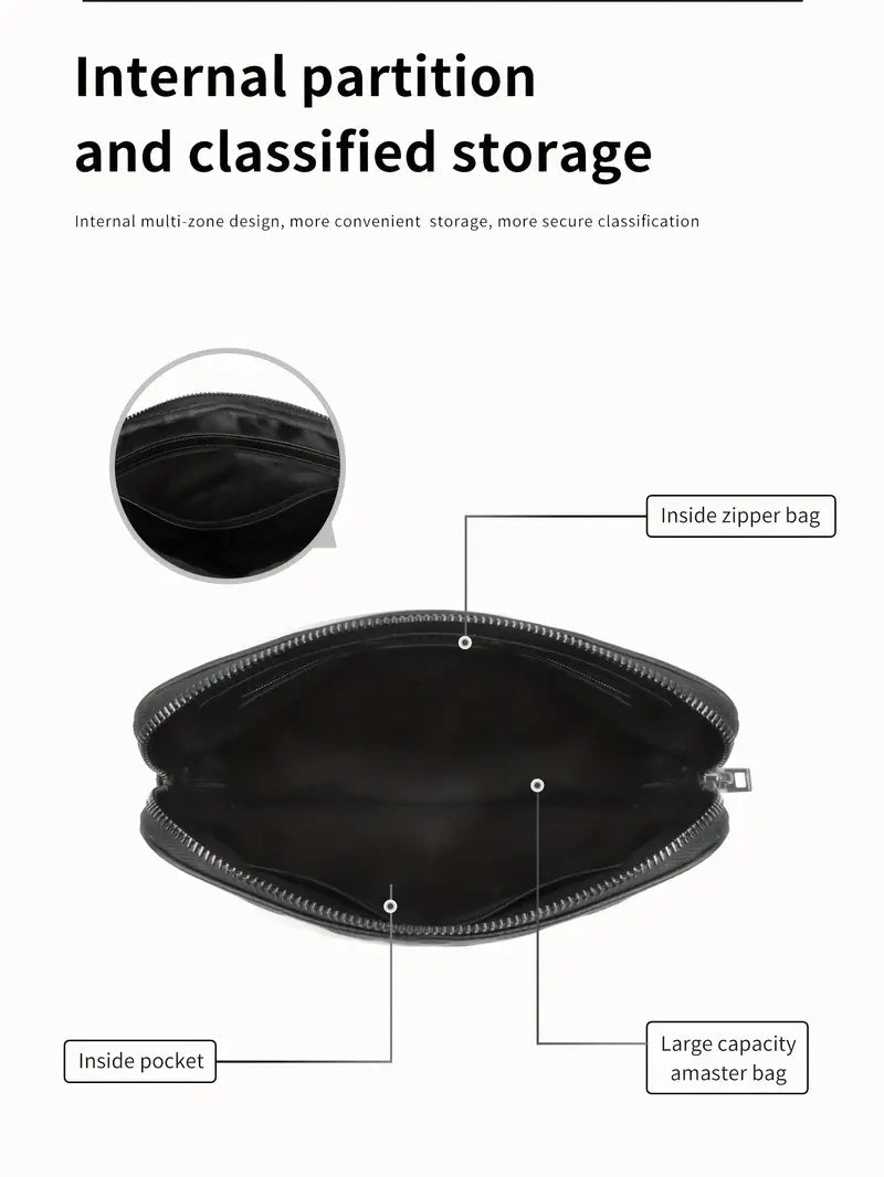 Unisex Fingerprint Lock Bag High Quality Genuine Leather Clutch Bag Smart Safe with Anti-theft function Finger print unlock gift for boyfriend