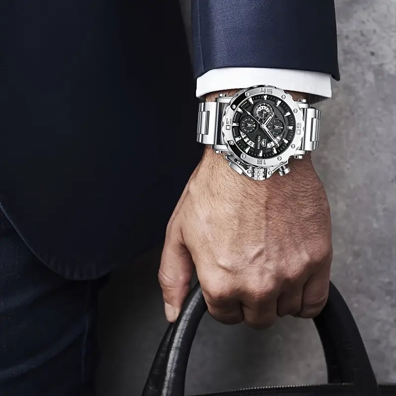 Multifunctional Thick Mature Business Luminous Chronograph Calendar High-end Men'S Wristwatch