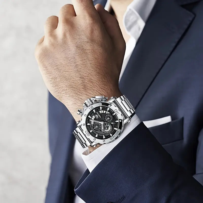 Multifunctional Thick Mature Business Luminous Chronograph Calendar High-end Men'S Wristwatch