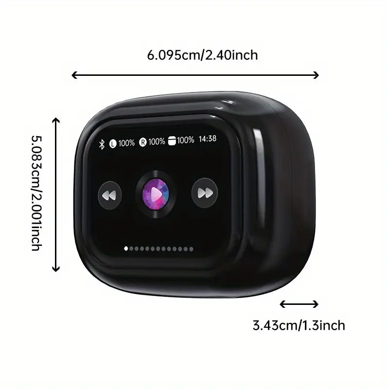 True Wireless Earbuds with LCD Touch Screen, Long Battery Life, High-Quality Sound, Comfortable Deep Bass, USB Type-C Charging, Ideal for Gaming & Calls, New Wireless 5, 4 Faster and Stable Headphones, Compact Design, Earbuds Wireless