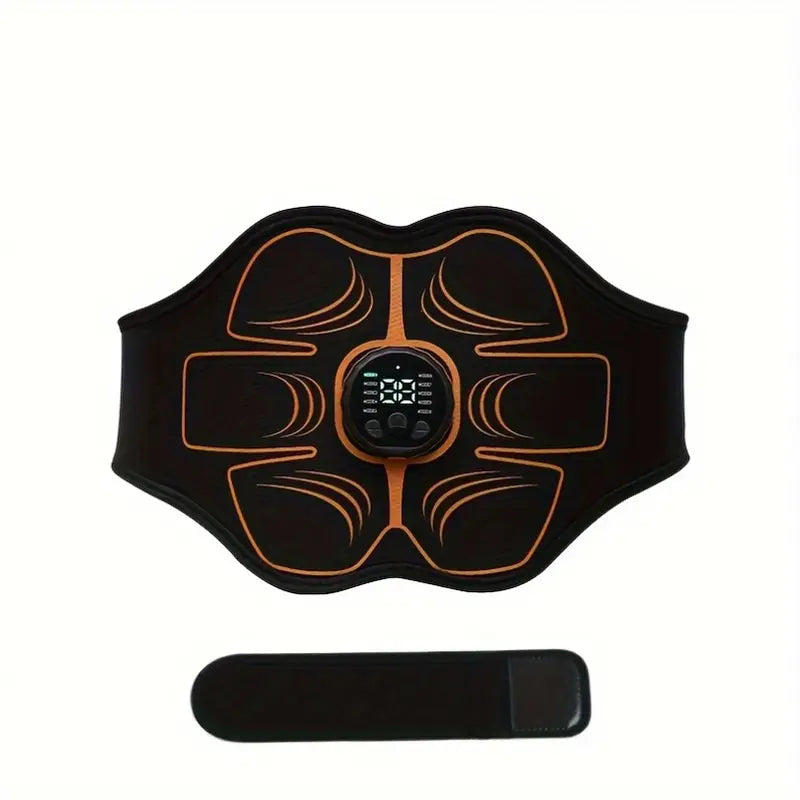 Abdominal Muscle Training Belt with Waist Massager - USB Rechargeable, Adjustable Fit for Core Workouts & Stability Training, Black, Workout Accessories, Sleek Design