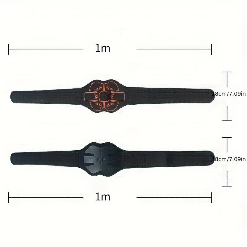 Abdominal Muscle Training Belt with Waist Massager - USB Rechargeable, Adjustable Fit for Core Workouts & Stability Training, Black, Workout Accessories, Sleek Design