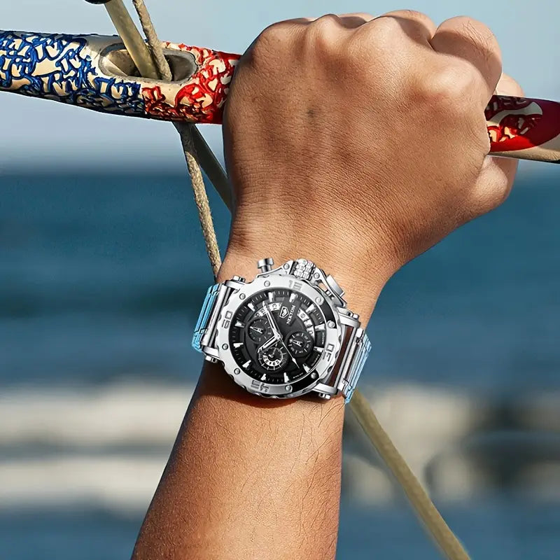 Multifunctional Thick Mature Business Luminous Chronograph Calendar High-end Men'S Wristwatch