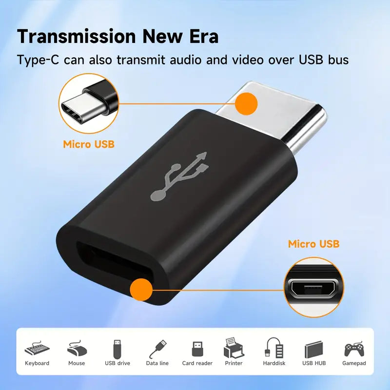 12pcs USB-C to USB 3.0 Adapters - High-Speed Data Transfer & Charging, OTG MiniUSB Power Mode, Compatible with Android & iOS Devices, No Battery Needed, Data Transfer Accessories | Modern USB Design | Compact Size