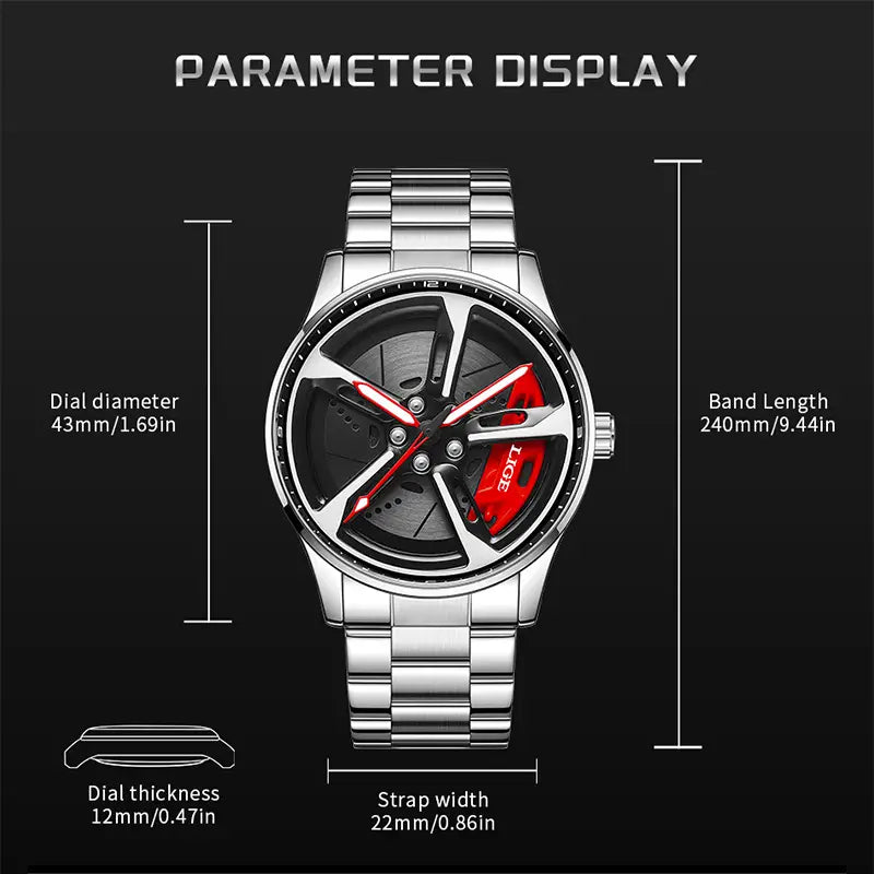 LIGE brand's new 2025 three pin quartz watch for men, sports luminous watch, fashionable multifunctional stainless steel strap watch
