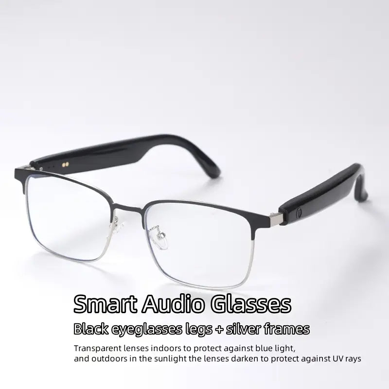 Smart Audio Glasses with Photochromic Lenses, Touch Control, Built-in Mic & Open-Ear Music, Anti-Blue Light, Rechargeable Battery for Office, Outdoor, Sports, Driving - Ideal Holiday Gift