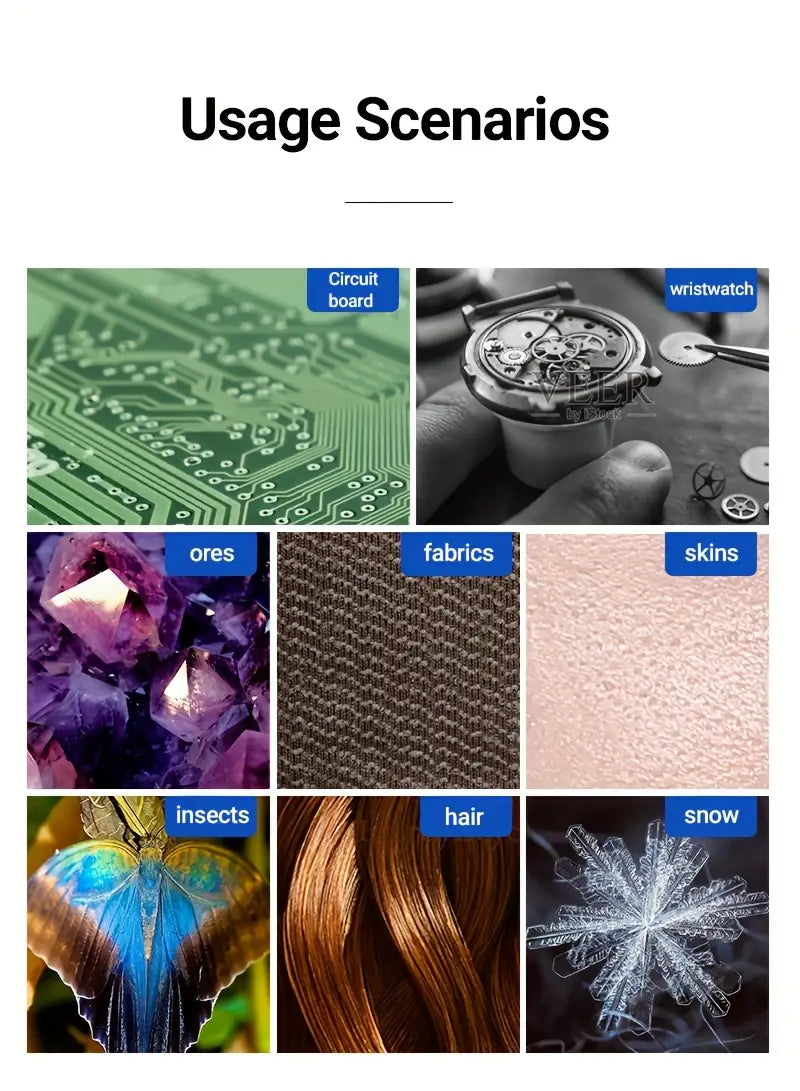 HD Digital Microscope 9-inch Large Screen 1600X Video Microscope Industrial Electronic Camera Circuit Board Watch Repair Detection Magnifying Glass