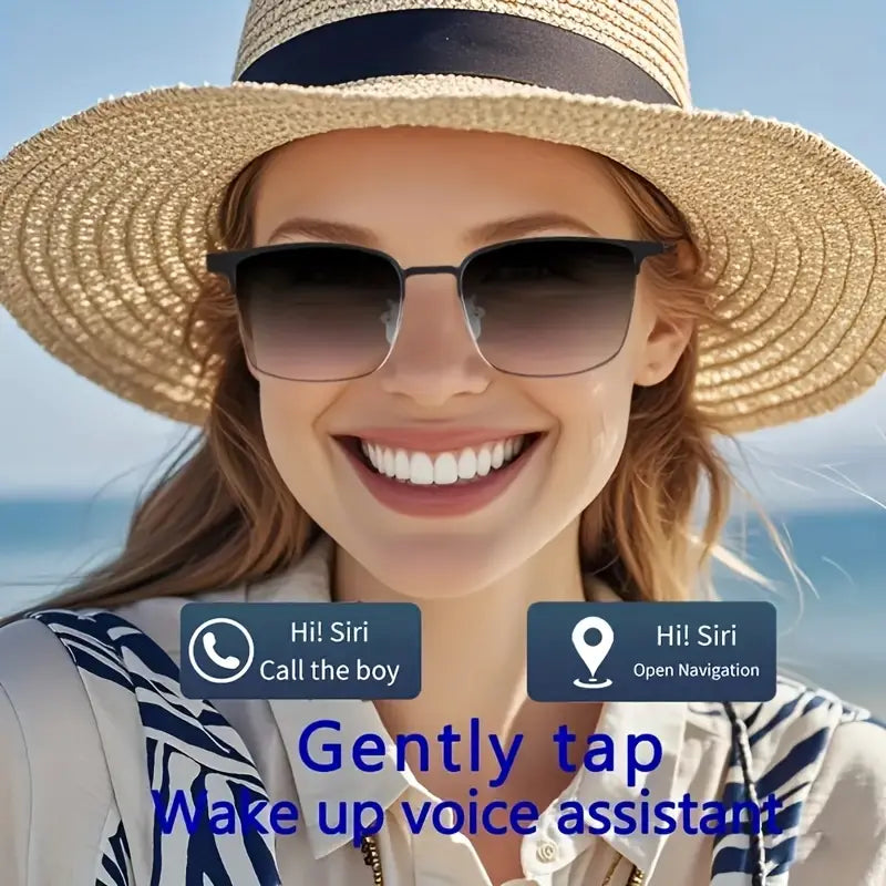 Smart Audio Glasses with Photochromic Lenses, Touch Control, Built-in Mic & Open-Ear Music, Anti-Blue Light, Rechargeable Battery for Office, Outdoor, Sports, Driving - Ideal Holiday Gift