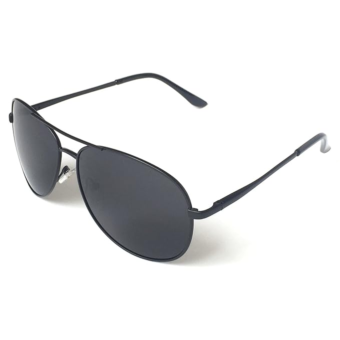 J+S Premium Military Style Classic Aviator Sunglasses, Polarized, 100% UV protection for Men Women