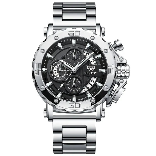 Multifunctional Thick Mature Business Luminous Chronograph Calendar High-end Men'S Wristwatch