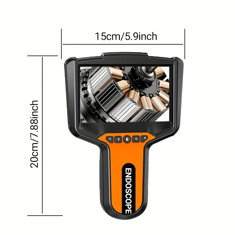 5-Inch LCD Pipe Camera Endoscope with 3 Modes (Real-Time, Backlit, Portable), Rechargeable Lithium Battery, High-Resolution Video, 12.5cm Screen, Ergonomic Design for Medical, Automotive, and Industrial Use, Medical Imaging, Portable Device