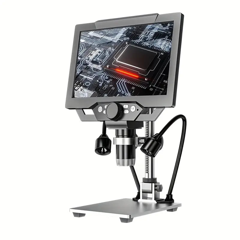 HD Digital Microscope 9-inch Large Screen 1600X Video Microscope Industrial Electronic Camera Circuit Board Watch Repair Detection Magnifying Glass