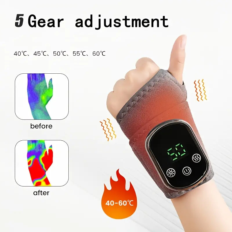 Wrist massager, vibration, hot compress, rechargeable portable, easy to use, simple operation