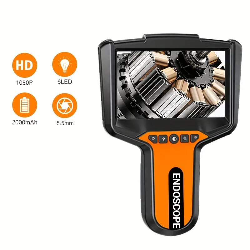 5-Inch LCD Pipe Camera Endoscope with 3 Modes (Real-Time, Backlit, Portable), Rechargeable Lithium Battery, High-Resolution Video, 12.5cm Screen, Ergonomic Design for Medical, Automotive, and Industrial Use, Medical Imaging, Portable Device