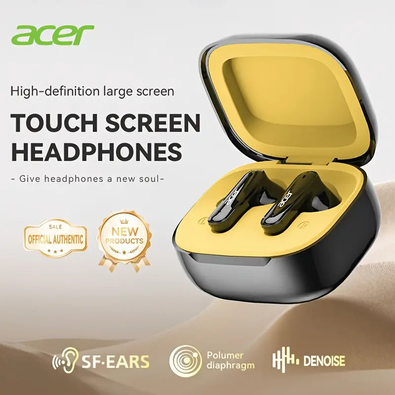 True Wireless Earbuds with LCD Touch Screen, Long Battery Life, High-Quality Sound, Comfortable Deep Bass, USB Type-C Charging, Ideal for Gaming & Calls, New Wireless 5, 4 Faster and Stable Headphones, Compact Design, Earbuds Wireless