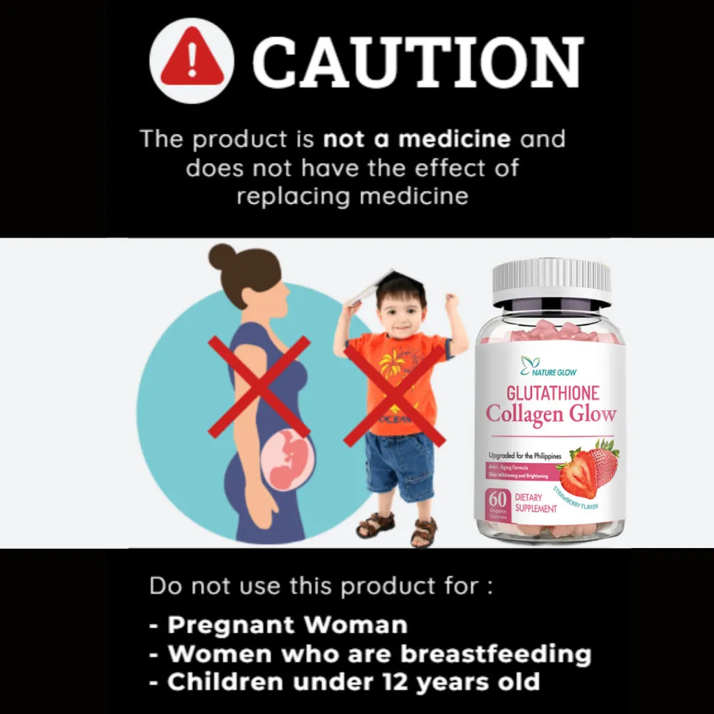 NATURE GLOW Glutathione Collagen Gummies Anti-Aging Whitening Skin Collagen Vitamins