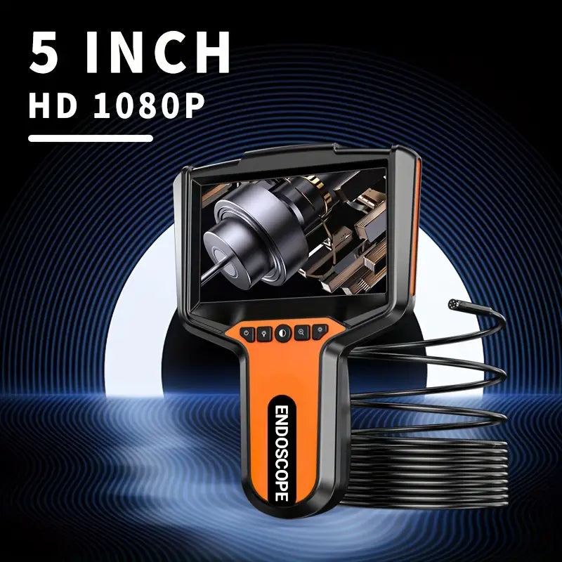 5-Inch LCD Pipe Camera Endoscope with 3 Modes (Real-Time, Backlit, Portable), Rechargeable Lithium Battery, High-Resolution Video, 12.5cm Screen, Ergonomic Design for Medical, Automotive, and Industrial Use, Medical Imaging, Portable Device