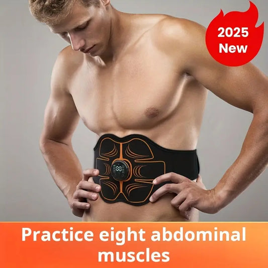 Abdominal Muscle Training Belt with Waist Massager - USB Rechargeable, Adjustable Fit for Core Workouts & Stability Training, Black, Workout Accessories, Sleek Design