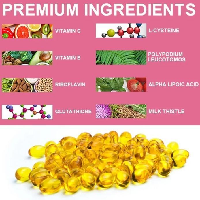 KIRKLAND Glutathione Capsules Anti-Aging Detox 1000mg Powerful Whitening Reduce Dull Skin 120pcs