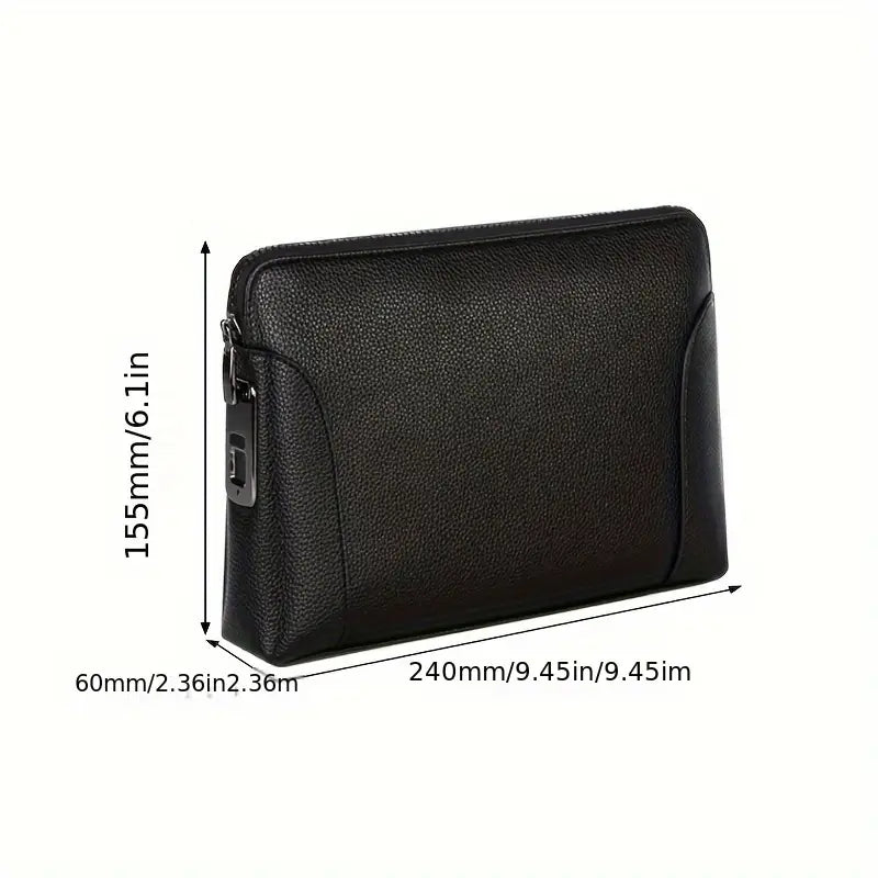 Unisex Fingerprint Lock Bag High Quality Genuine Leather Clutch Bag Smart Safe with Anti-theft function Finger print unlock gift for boyfriend