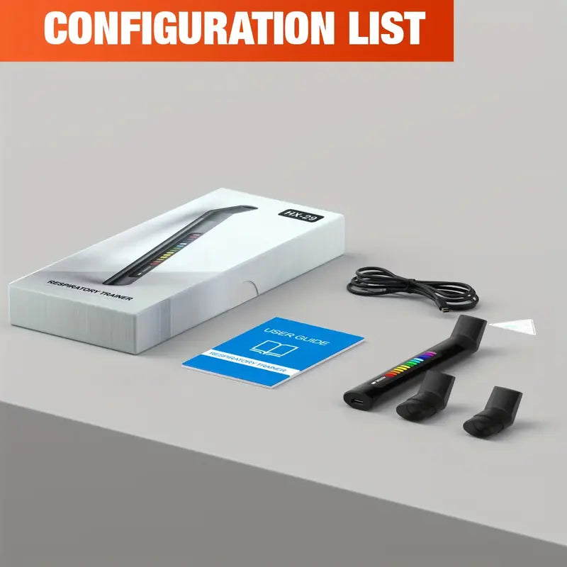Intelligent respiratory trainer, USB rechargeable respiratory trainer with ABS shell - portable home gym system, enhances respiratory skills, reduces heart rate, improves oral breathing, including 12 better control modes