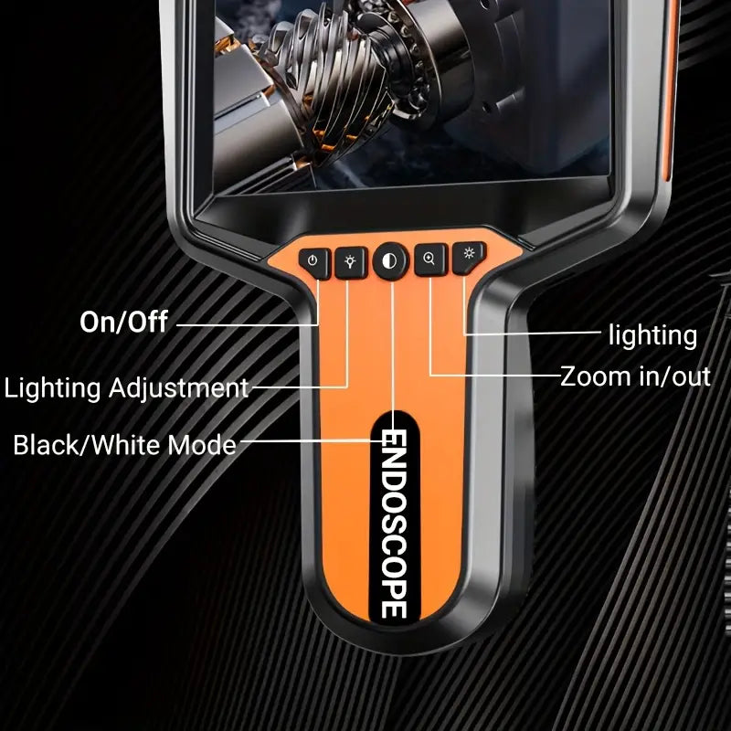 5-Inch LCD Pipe Camera Endoscope with 3 Modes (Real-Time, Backlit, Portable), Rechargeable Lithium Battery, High-Resolution Video, 12.5cm Screen, Ergonomic Design for Medical, Automotive, and Industrial Use, Medical Imaging, Portable Device