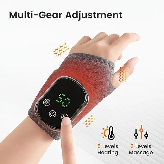 Wrist massager, vibration, hot compress, rechargeable portable, easy to use, simple operation