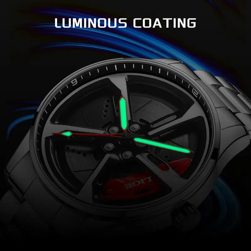 LIGE brand's new 2025 three pin quartz watch for men, sports luminous watch, fashionable multifunctional stainless steel strap watch