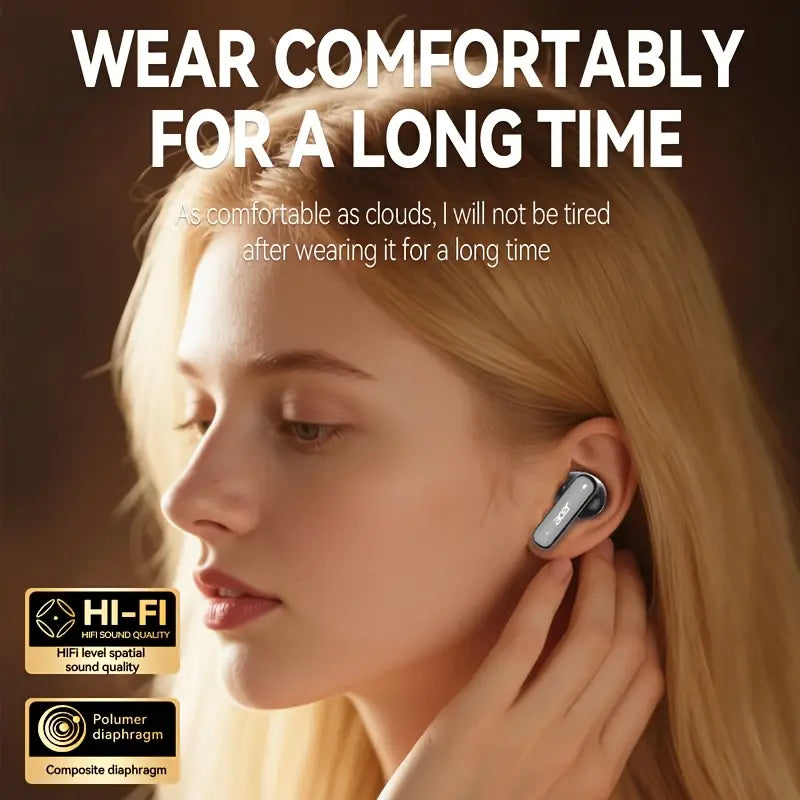 True Wireless Earbuds with LCD Touch Screen, Long Battery Life, High-Quality Sound, Comfortable Deep Bass, USB Type-C Charging, Ideal for Gaming & Calls, New Wireless 5, 4 Faster and Stable Headphones, Compact Design, Earbuds Wireless