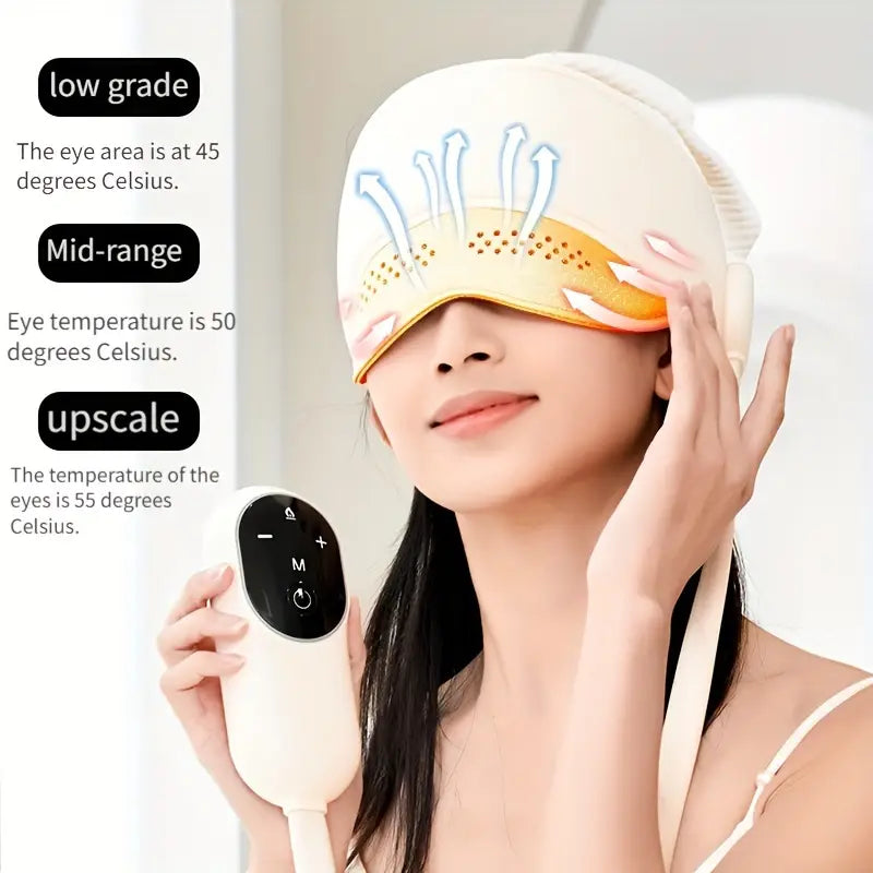 2-in-1 electric air compression vibrator, head massager scalp and eye massager release both hands to press the head electric wireless home head massager