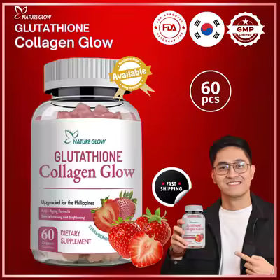NATURE GLOW Glutathione Collagen Gummies Anti-Aging Whitening Skin Collagen Vitamins