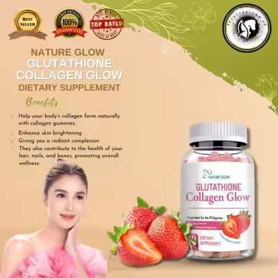NATURE GLOW Glutathione Collagen Gummies Anti-Aging Whitening Skin Collagen Vitamins