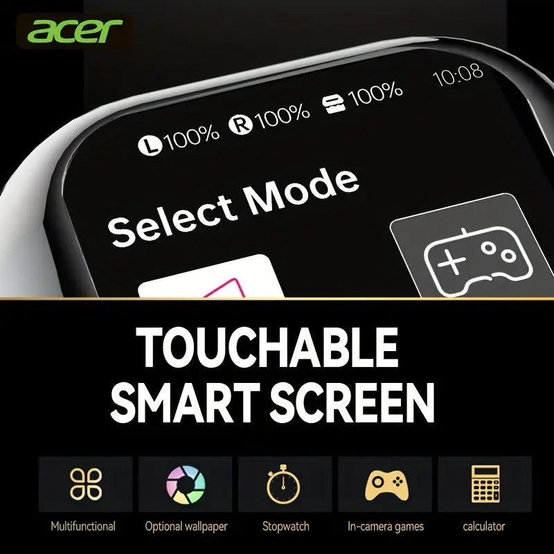 True Wireless Earbuds with LCD Touch Screen, Long Battery Life, High-Quality Sound, Comfortable Deep Bass, USB Type-C Charging, Ideal for Gaming & Calls, New Wireless 5, 4 Faster and Stable Headphones, Compact Design, Earbuds Wireless