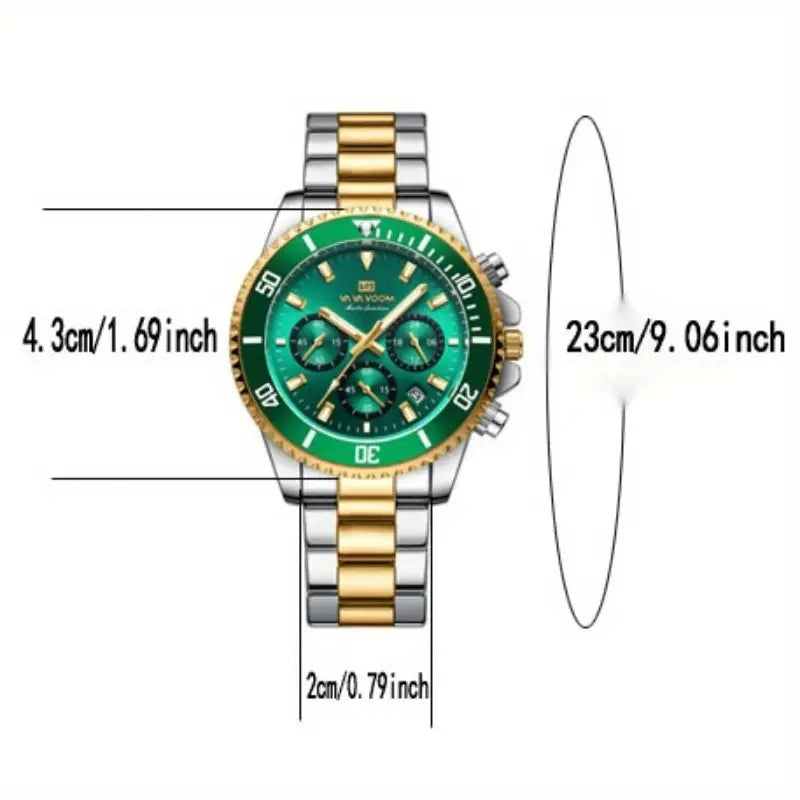 Men'S Quartz Watch, Luxury Night Glow Business Style Series, Stainless Steel, Business Style Watch|Luxury Watch|Quartz Movement