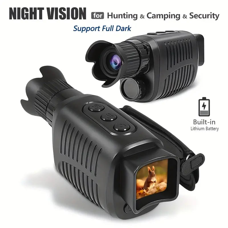 2.5K Infrared Night Vision Device, TF Card: Supports Up to 256GB, 10X Digital Zoom, Full Black Observation Distance: 0.5m~800m, Low Light Observation Distance: 0.5m~Infinite Range, 3W Infrared Lamp with Rechargeable Lithium Battery