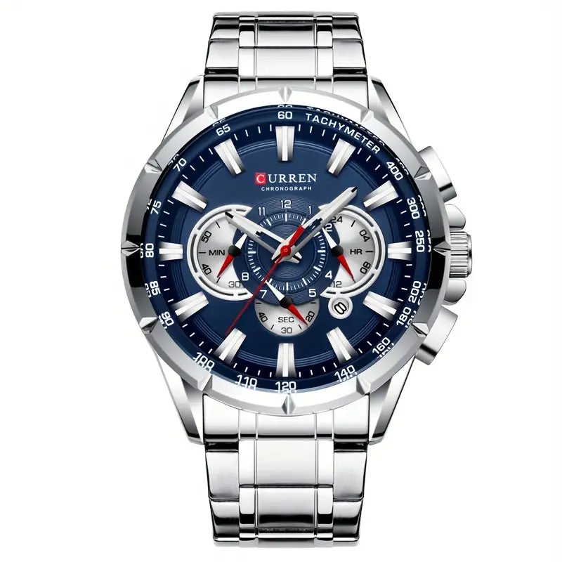 CURREN Sports Fashion Watch With Timing Function And Large Dial Quartz Wristwatch