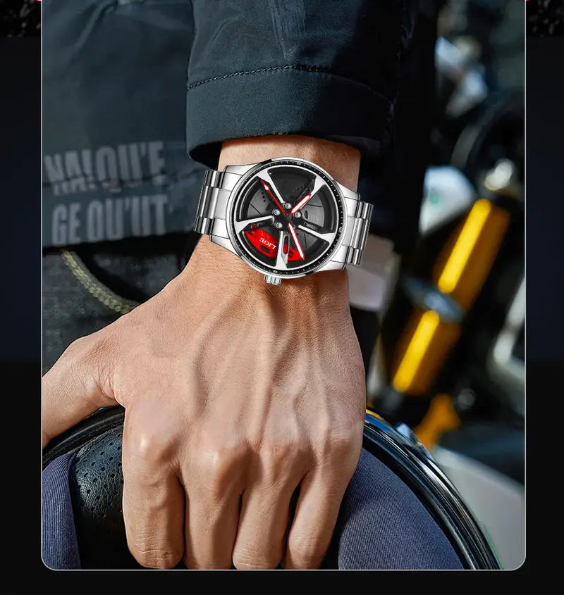 LIGE brand's new 2025 three pin quartz watch for men, sports luminous watch, fashionable multifunctional stainless steel strap watch