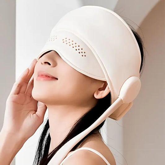 2-in-1 electric air compression vibrator, head massager scalp and eye massager release both hands to press the head electric wireless home head massager