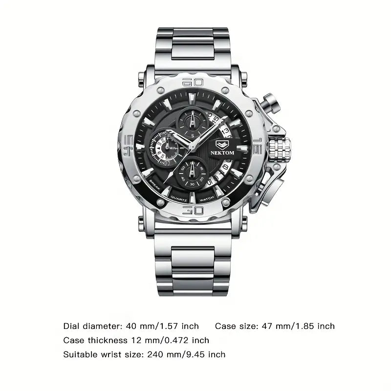 Multifunctional Thick Mature Business Luminous Chronograph Calendar High-end Men'S Wristwatch